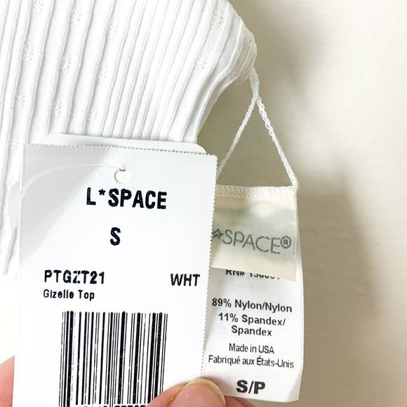 L*Space Gizelle Bikini Top Ribbed Texture White Small - Picture 6 of 6